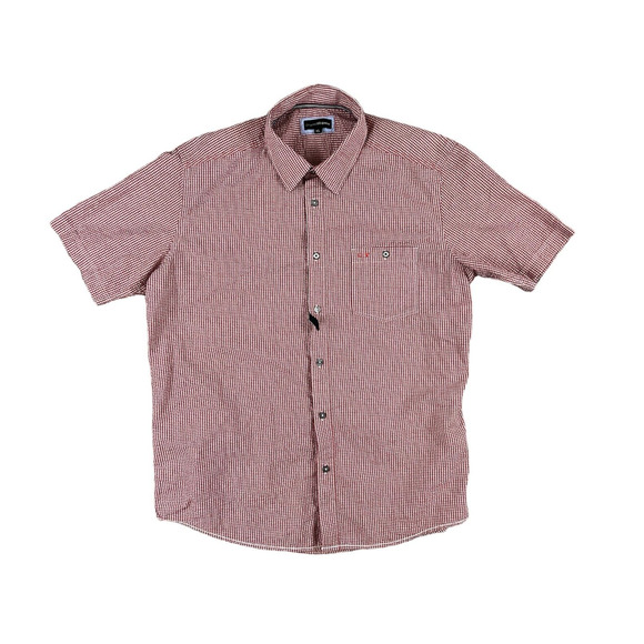 Charles Vogele Regular Fit Red Check Cotton Button Up Short Sleeve‎ Size XLarge - Picture 1 of 8